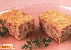 Рецепт: Запеканка рисовая с ветчиной