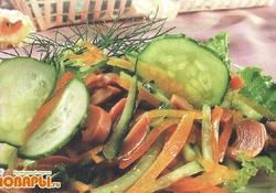 Рецепт: Салат из шампиньонов и свежих огурцов