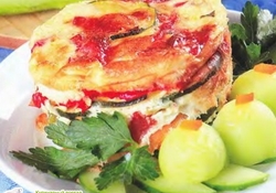 Рецепт: Овощное рагу, запеченное с сыром в омлете