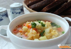 Суп гороховый (постный) с зеленью