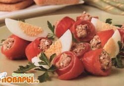 Рецепт: Рулетики из семги