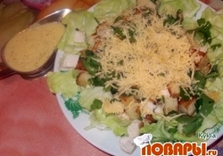 Рецепт: Салат "Цезарь с капустой"