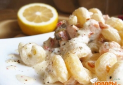 Паста с сёмгой в сливочным соусе