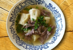 Суп «Улитка» с говяжьим или свиным языком