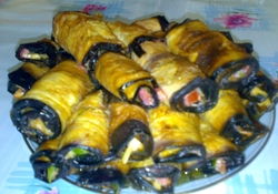 Рецепт: Рулетики из баклажанчиков