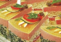 Бутербродный торт с ветчинным муссом