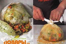 Шаг 6: Вновь придайте капусте форму кочана, …