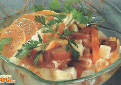 Рецепт: Салат грибной с апельсинами