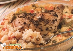 Рецепт: Курица с рисом и овощами