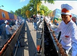 67-метровый стокилограммовый шашлык от казахского повара