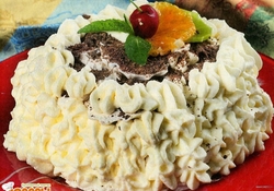 Рецепт: Фруктовый торт "Южные цветы"