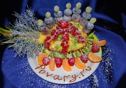 Рецепт: Сказочный салат "Фрукты в инее"