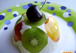 Творожное желе с фруктами