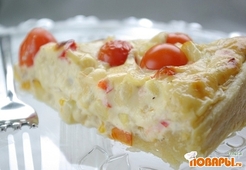 Пирог с кабачками и плавленным сыром