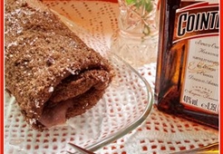 Шоколадный рулет с курдом из красной смородины