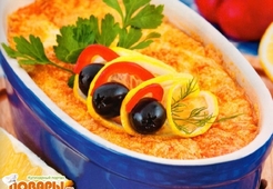 Камбала в суфле из сыра