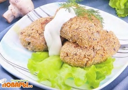 Рецепт: Грибные котлеты с луком