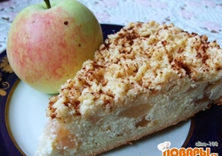 Рецепт: Творожный пирог с яблоками и грушами