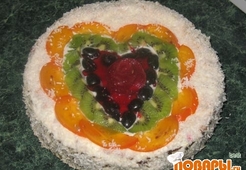 Творожно-кокосовые брауни с вишнями