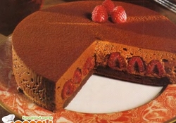 Рецепт: Воздушный шоколадно-малиновый торт "Ганайа"