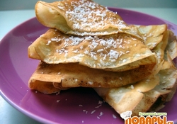 Рецепт: Кокосовые блинчики с бананом в корице