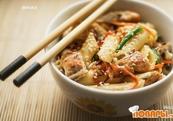 Рецепт: Курица в китайском стиле с макаронами