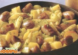 Рецепт: Сосиски с овощами