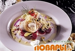 Сельдь и маринованная свекла с тертым сыром