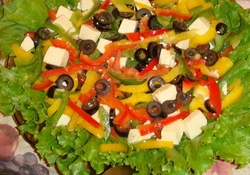 Рецепт: Салат "Греческий яркий"