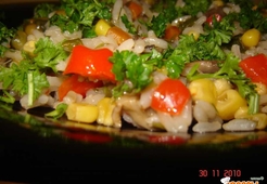 Рис с овощами и грибами