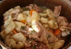 Курица с галушками