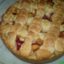 Пирог с персиками и сливами