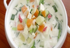 Окрошка постная (рецепт для строгих вегетарианцев)