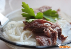 Рецепт лапши на бульоне из конины