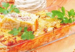 Капустная запеканка с мясом и сливками