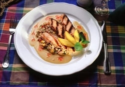 Рецепт: Норвежская семга на гриле с манго