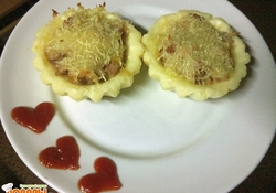 Рецепт: Творожные корзинки с фаршем (диета Дюкана)