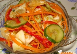 Рецепт: Салат с капустой и огурцами по-корейски
