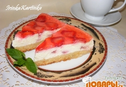 Чизкейк с клубникой и желе